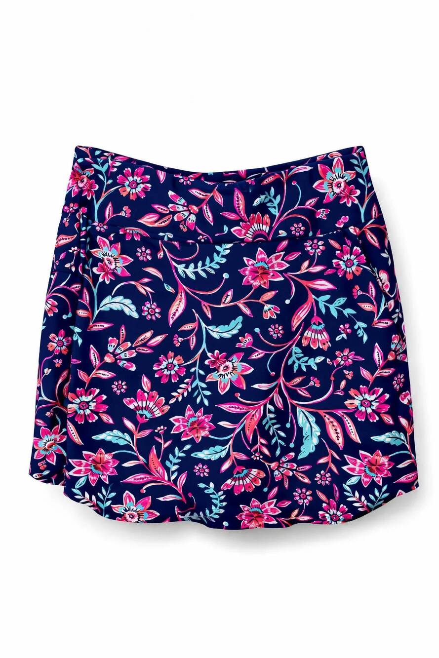 NEW ARYEH women's scallop trim skorts in navy blue